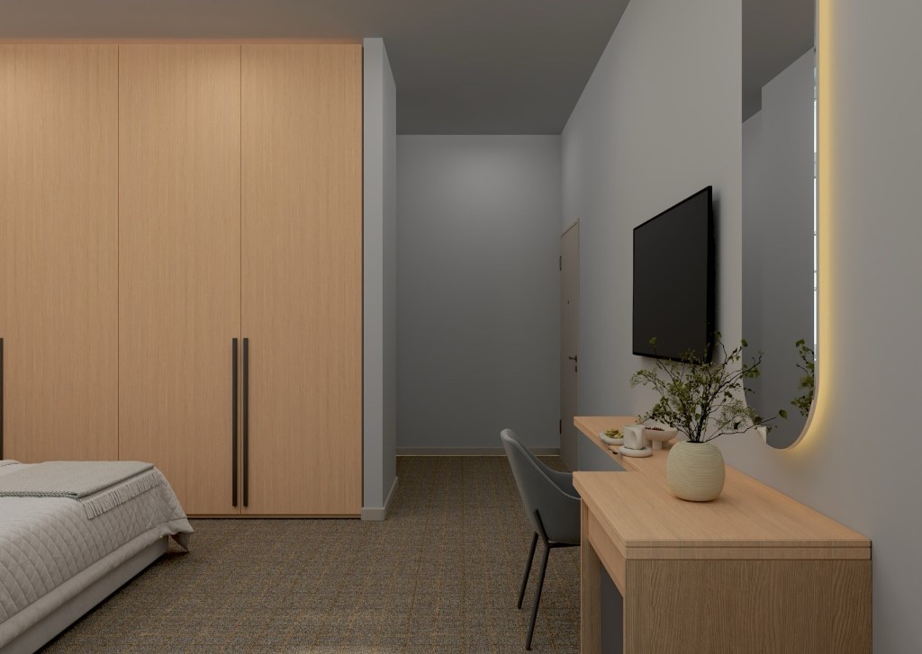 Schreibtisch und Schrank